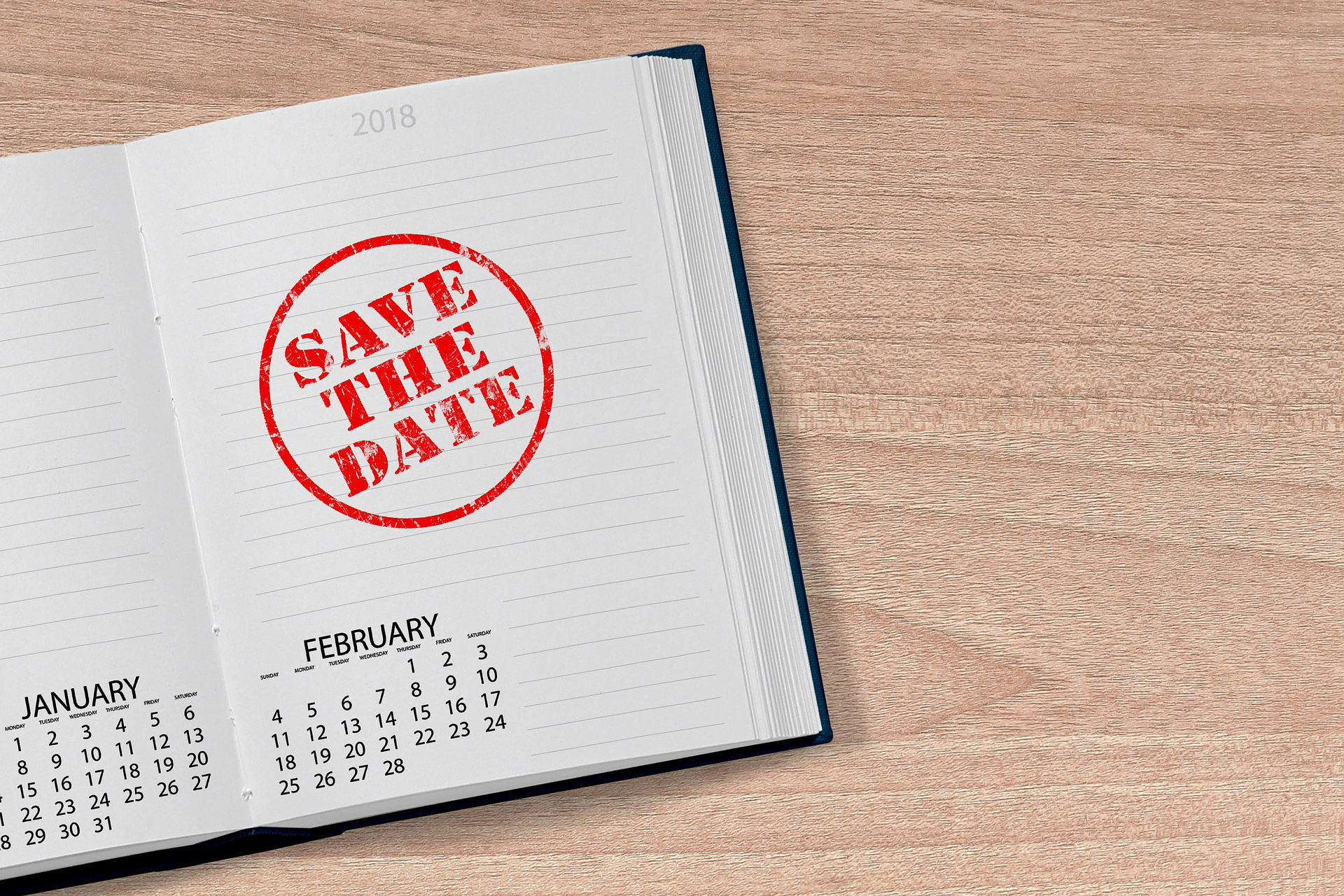 Ein Kalenderblatt, auf dem "Save the date" steht | © pixabay / Dorothe
